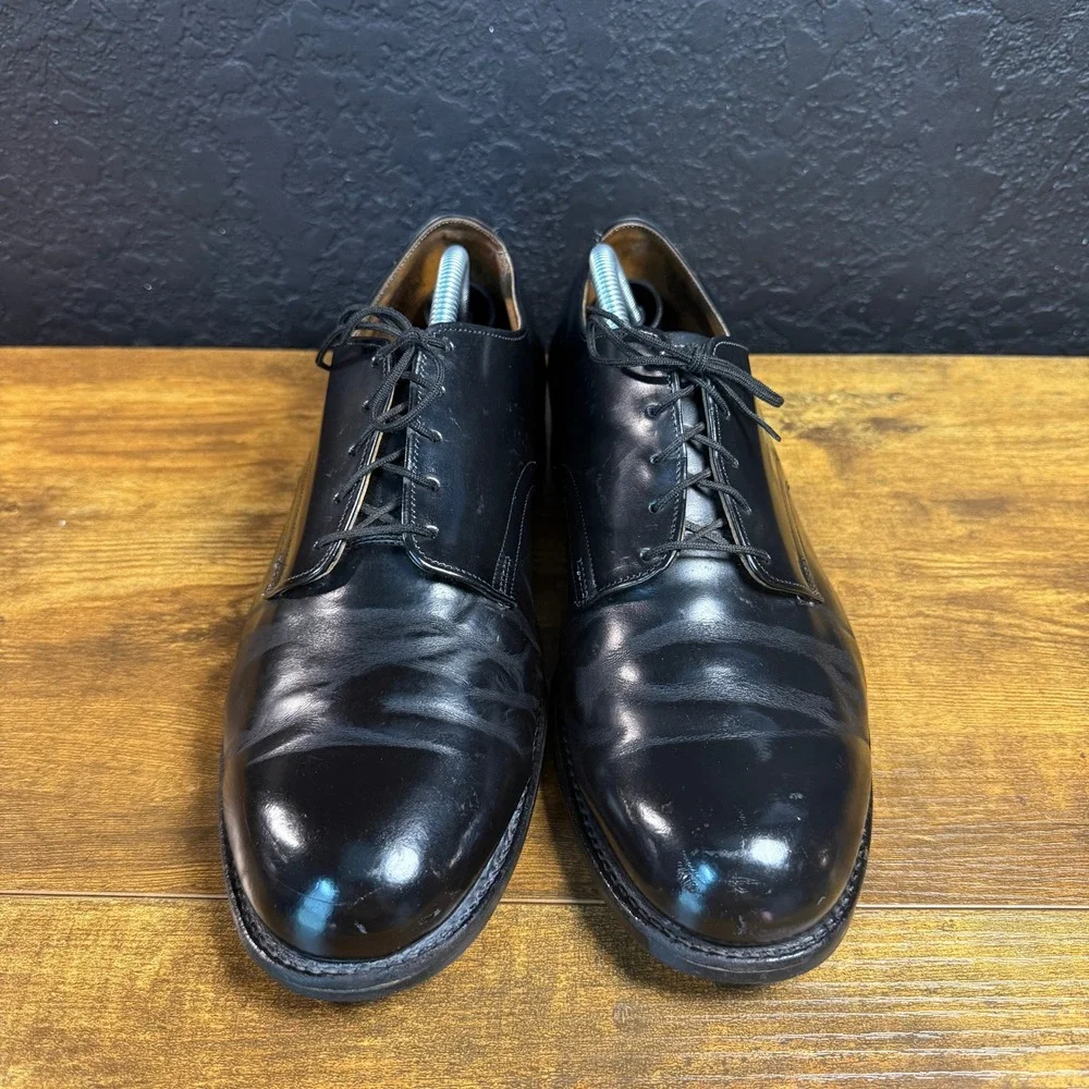 Vtg Craddock-Terry Military Uniform 293099 Black Leather Derby Shoes Mens 9 W